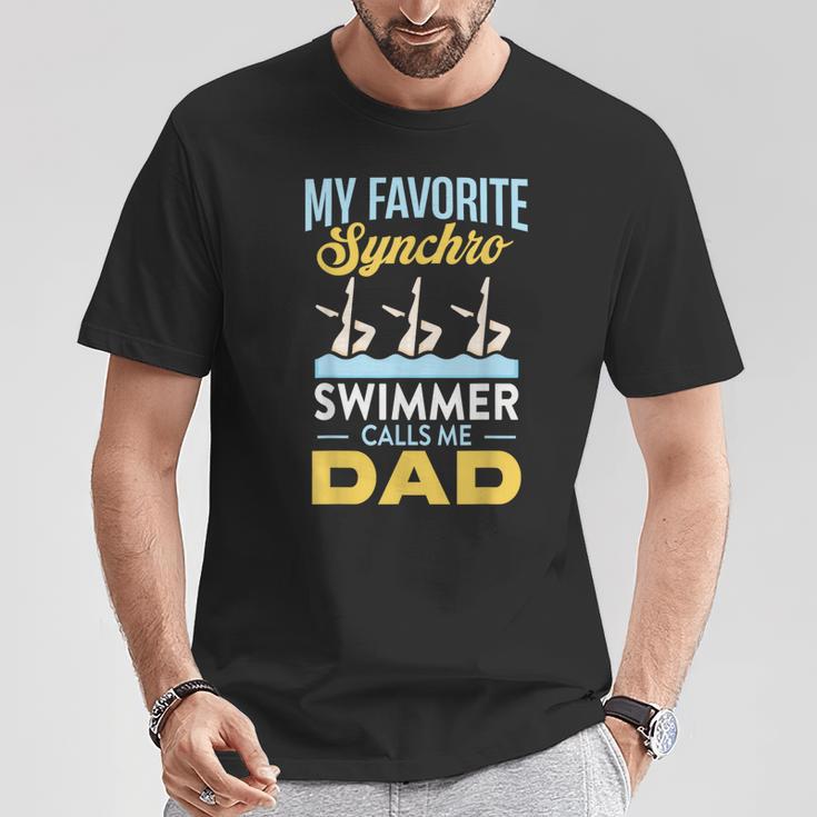Synchronized Swimming Dad Favorite Synchro Swimmer Artistic T-Shirt Unique Gifts