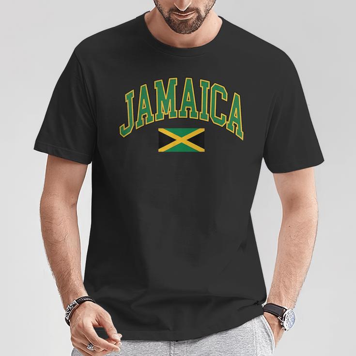 Texteintage De La Jamaïquearsity Et Drapeau Jamaïcain T-Shirt Cadeaux drôles
