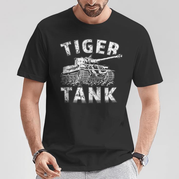 Tiger Tank Histórico Guerra Mundial 2Egunda Guerra Mundial Historia Panzer Alemana In Mangas Camiseta unisex Regalos divertidos