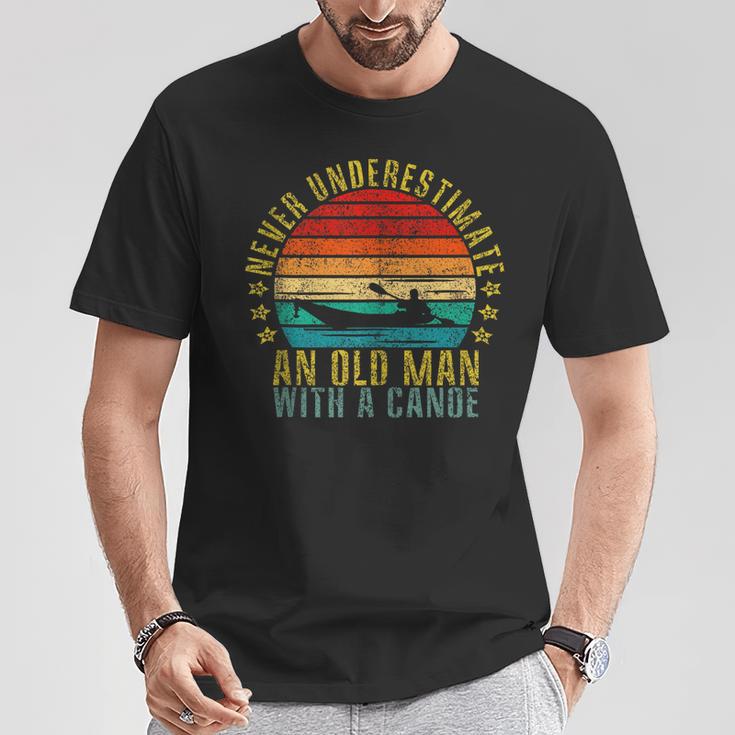 Never Underestimate An Old Man With a Canoe Retro Sleeveless T-Shirt Unique Gifts