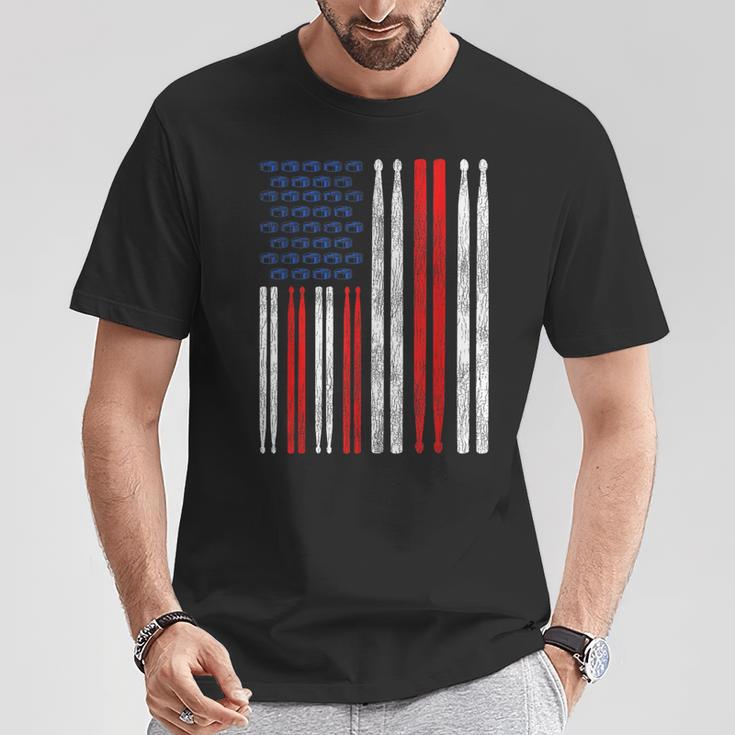 USA Flag Drumsticks Drum Kit T-Shirt Unique Gifts USA Flag Drumsticks Drum Kit T-Shirt Unique Gifts