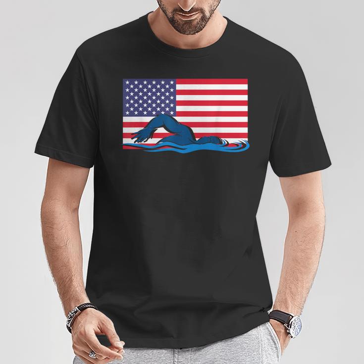 USA Flag Swimmer Swimming Sport Athlete Swim Swimming T-Shirt Unique Gifts USA Flag Swimmer Swimming Sport Athlete Swim Swimming T-Shirt Unique Gifts