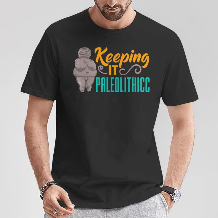 Venus De Willendorf Fertilidad Diosa Thicc Juego De Palabras Paleolítico Camiseta unisex Regalos divertidos
