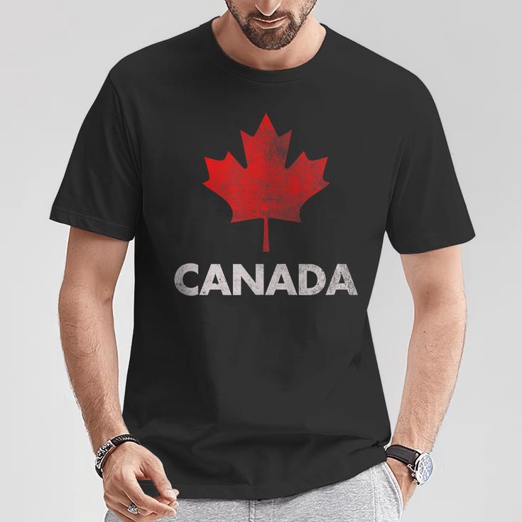 Vintage Retro Canadian Maple Leaf Camisa Canada Bandera Camiseta unisex Regalos divertidos