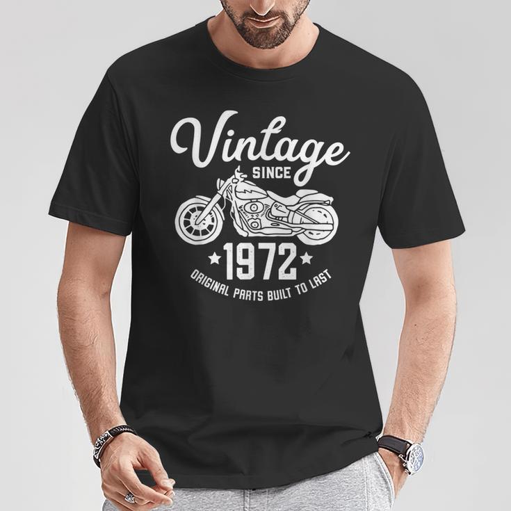 Vintage Retro Motocicleta Cumpleaños 1972 Rider Camiseta unisex Regalos divertidos