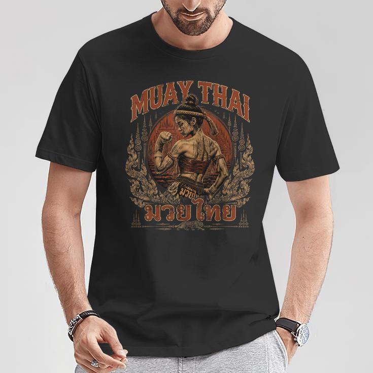 Weathered Muay Thai Fighter Thai Boxing Warrior Art T-Shirt Unique Gifts