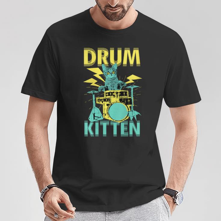 Women's Cute Drummer Cat Drum Kitten T-Shirt Unique Gifts