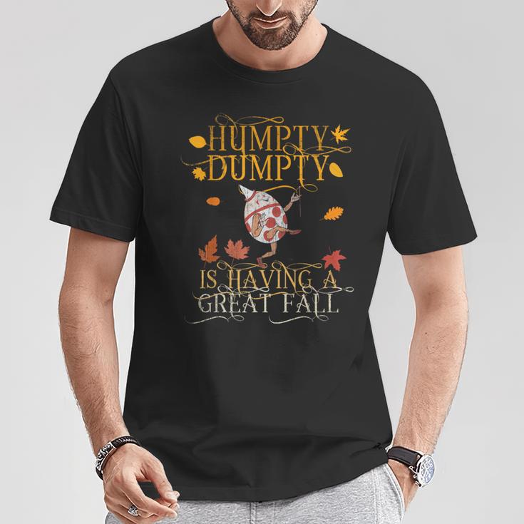 ヴィンテージ秋色 ハンプティダンプティ Having Had A Great Fall Tシャツ 面白い贈り物