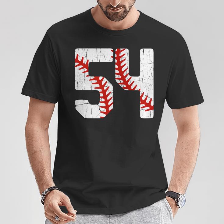 野球選手 ジャージ 番号54 54 Proud Baseball Mom Dad Tシャツ 面白い贈り物