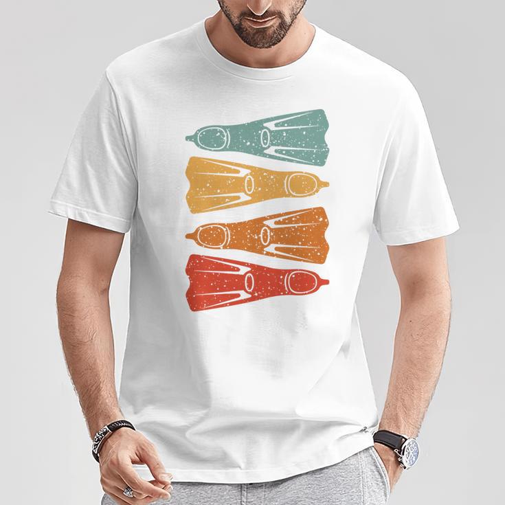 Aletas De Buceo Retro Para Bucear En Uniaje De Buceo Camiseta unisex Regalos divertidos