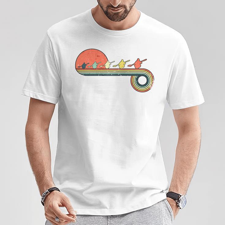 Canoe Retro Vintage Sunset Rainbow Raglan Baseball Tee T-Shirt Unique Gifts