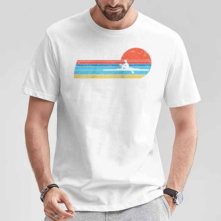 Canoes-Rowing Canoe-Rower Canoeing-Canoeist Vintage Canoes Raglan Baseball Tee T-Shirt Unique Gifts