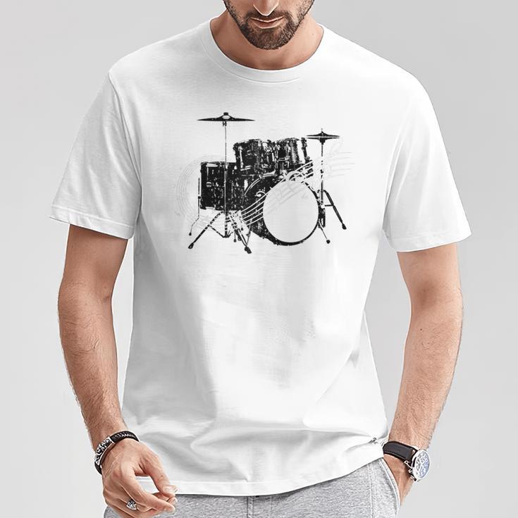 Drum Kit Drummer Band Musical Instrument Rock Music Raglan Baseball Tee T-Shirt Unique Gifts Drum Kit Drummer Band Musical Instrument Rock Music Raglan Baseball Tee T-Shirt Unique Gifts