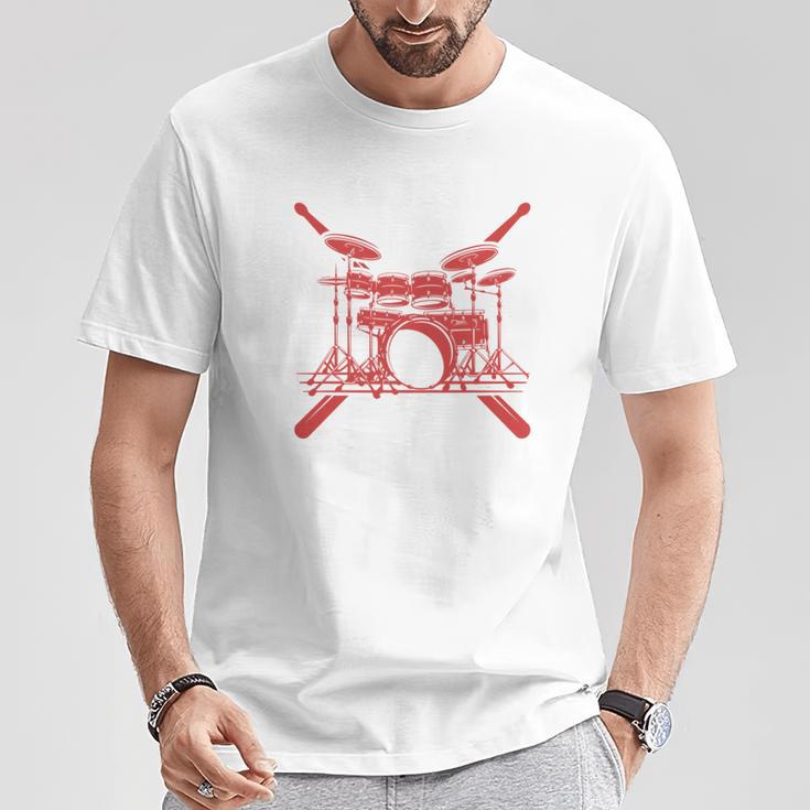 Drum Kit Percussion For Drummer Percussionist Musician T-Shirt Unique Gifts
