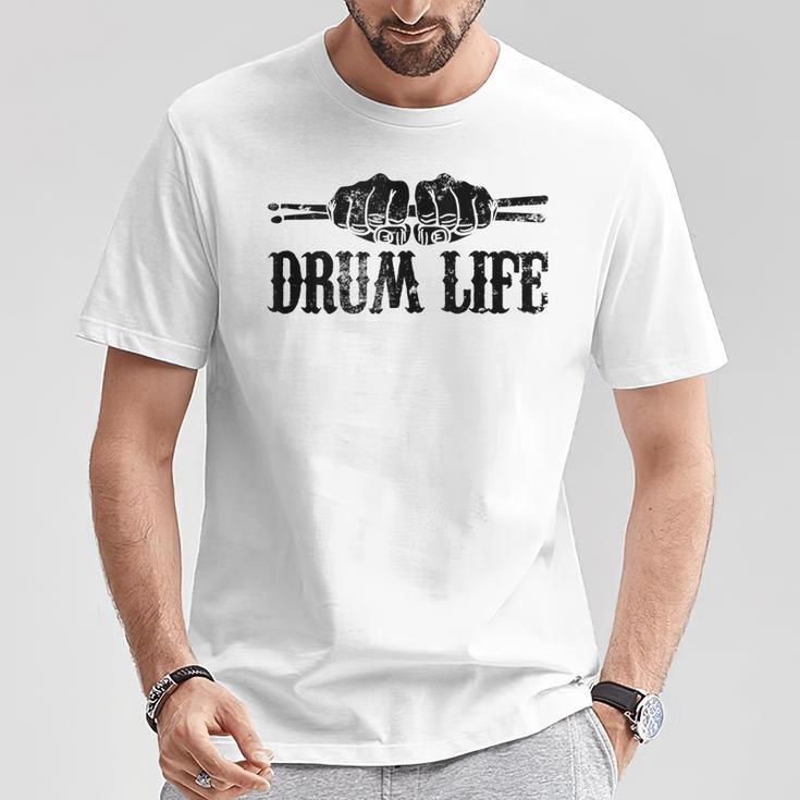 Drum Life Frase Divertida Para Baterista In Mangas Camiseta unisex Regalos divertidos
