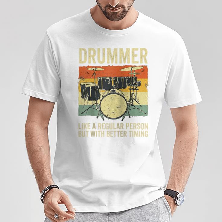 Drummer Better Timing Retro Vintage Sunset Drum Kit Graphic Raglan Baseball Tee T-Shirt Unique Gifts Drummer Better Timing Retro Vintage Sunset Drum Kit Graphic Raglan Baseball Tee T-Shirt Unique Gifts
