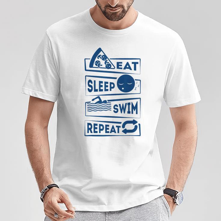 Eat Sleep Swimming Repeat Swimming T-Shirt Unique Gifts
