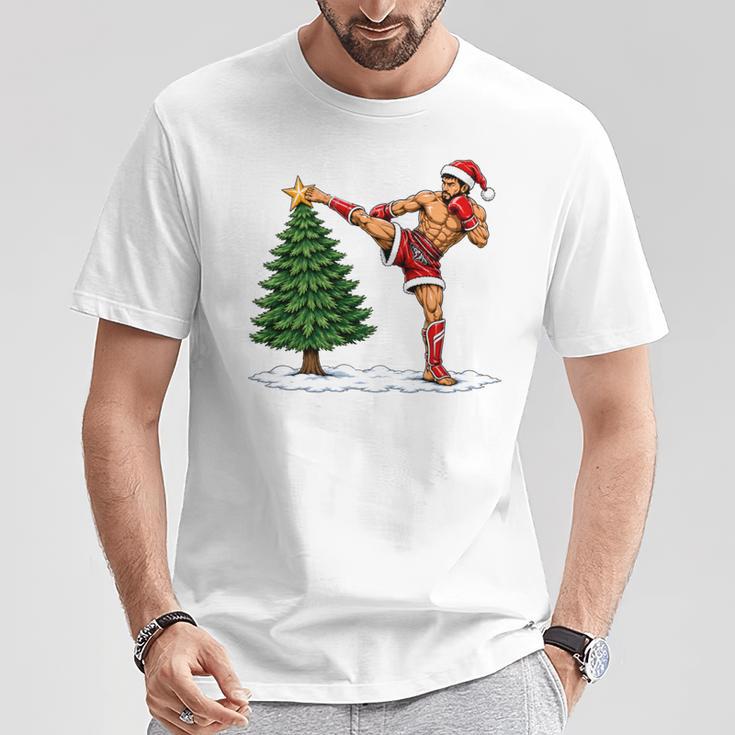 Festive Muay Thai Santa Christmas T-Shirt Unique Gifts
