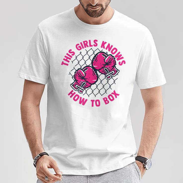 This Girl Knows How To Box Muay Thai Kickboxer Fan Boxing T-Shirt Unique Gifts
