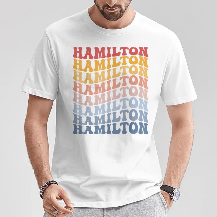 Hamilton City Groovy Retro Camiseta unisex Regalos divertidos