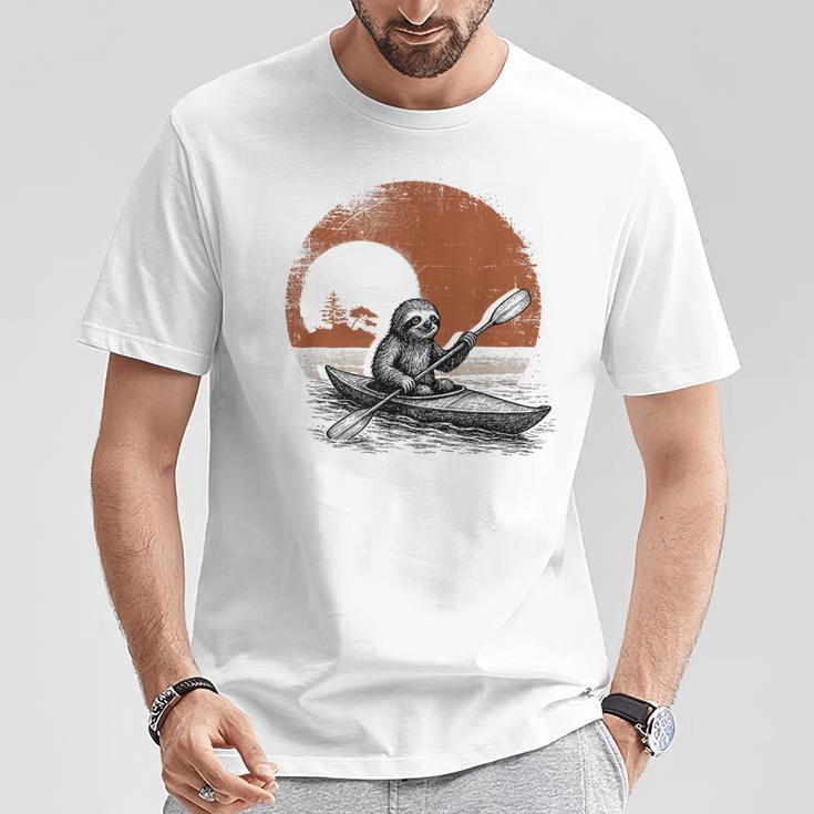 Kayaking Sloth Kayak Kayaker Canoe Paddling T-Shirt Unique Gifts