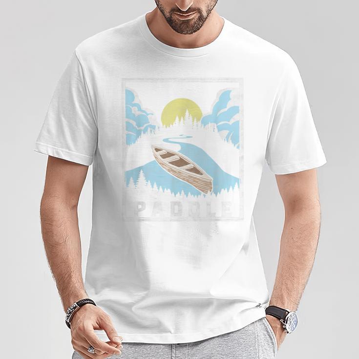 Paddle Retro Style Canoe & Outdoors Simple Canoeing Graphic T-Shirt Unique Gifts