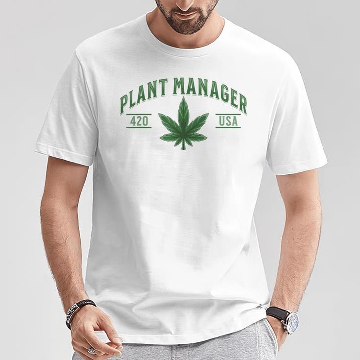 Plant Manager ウィードリーフ カンナビスポット マリファナ Usa Tシャツ 面白い贈り物