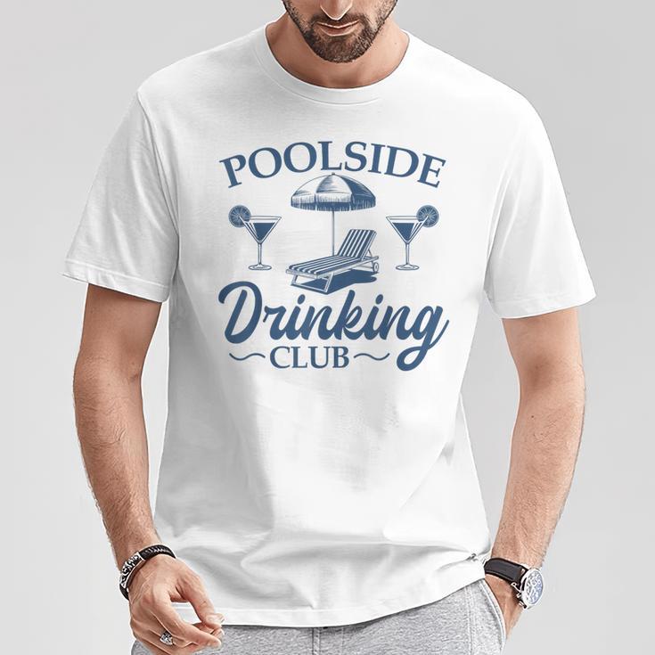 Pool Adult Poolside Drinking Club Summer Swimming Pool Party T-Shirt Unique Gifts