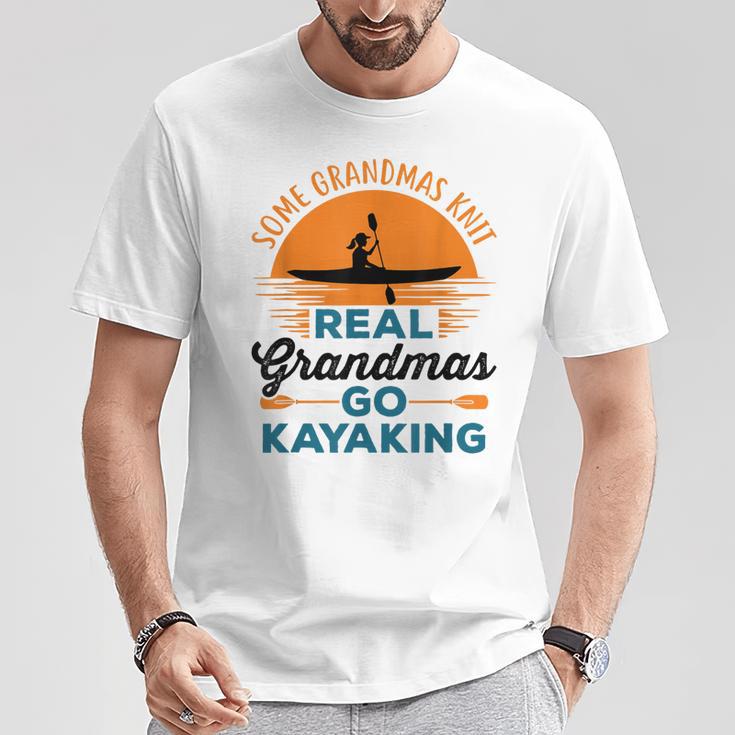 Real Grandmas Go Kayaking Yak Kayak Women Canoe Kayaker T-Shirt Unique Gifts