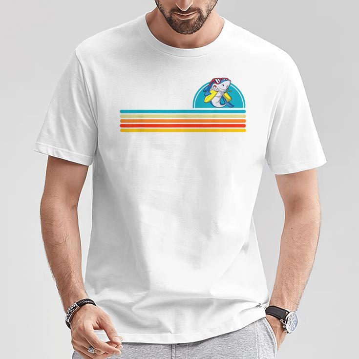 Rétro Coucher Deoleilurf Dessin Animé Requin T-Shirt Cadeaux drôles