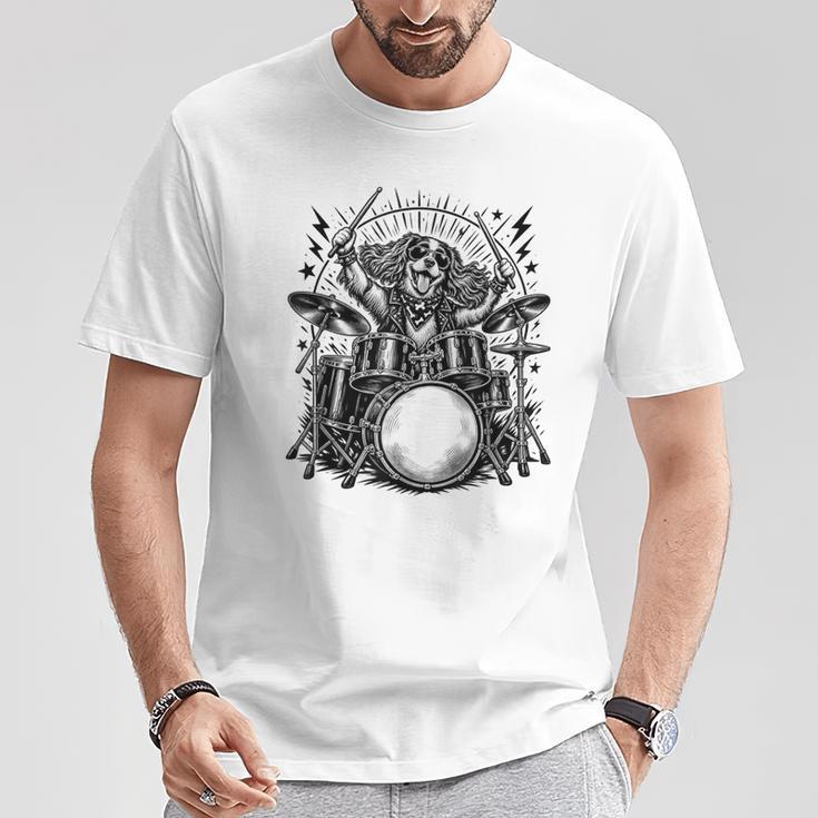 Spaniel Rock Drum Kit T-Shirt Unique Gifts