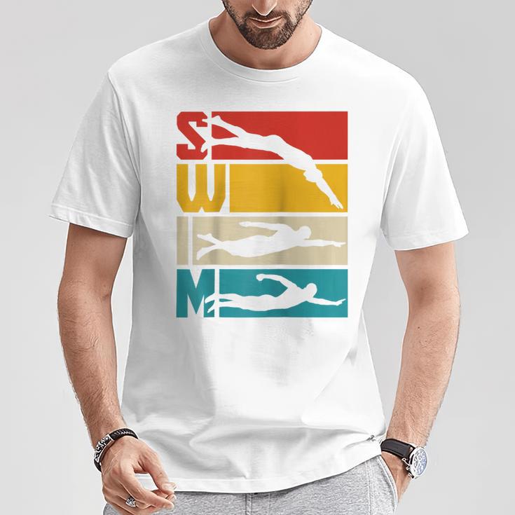 Swim Swimming Vintage Retro Swimmer Raglan Baseball Tee T-Shirt Unique Gifts Swim Swimming Vintage Retro Swimmer Raglan Baseball Tee T-Shirt Unique Gifts