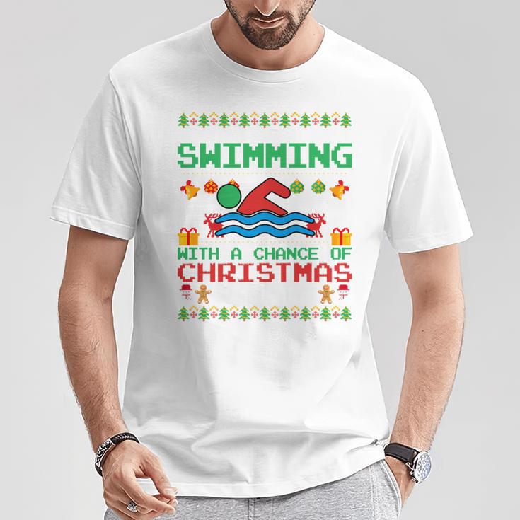 Swimming Christmas Party Swim Swimmer Christmas Ugly Style T-Shirt Unique Gifts Swimming Christmas Party Swim Swimmer Christmas Ugly Style T-Shirt Unique Gifts