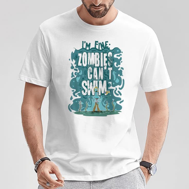 Swimming Quote Zombies Can't Swim For Swimmer T-Shirt Unique Gifts Swimming Quote Zombies Can't Swim For Swimmer T-Shirt Unique Gifts