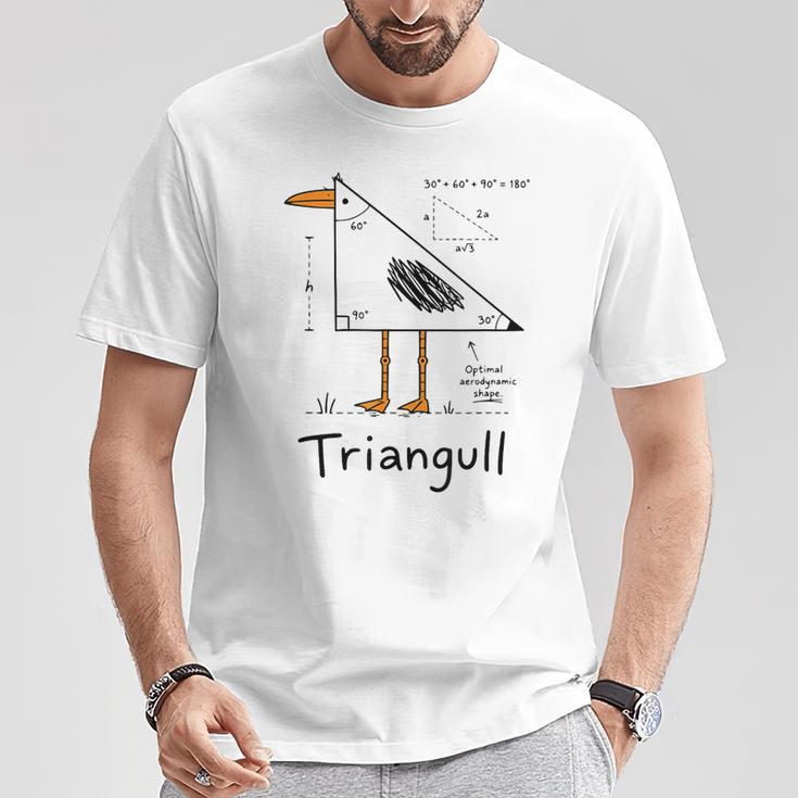 Triangull Triangle Seagull Bird Pun Math Teacher T-Shirt Funny Gifts