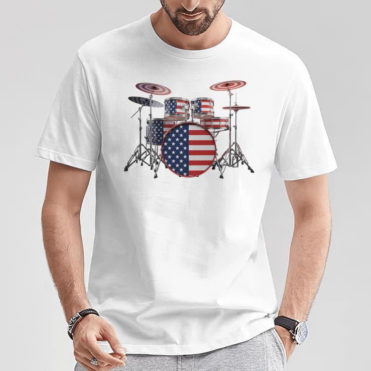 USA Patriotic Drum Kit American Flag Drum Set T-Shirt Unique Gifts USA Patriotic Drum Kit American Flag Drum Set T-Shirt Unique Gifts