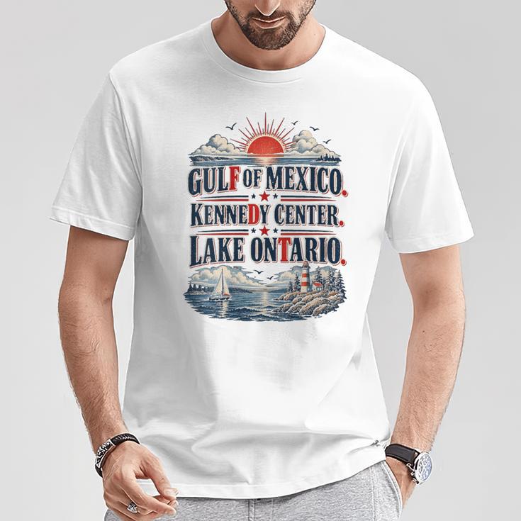 Women's Gulf Of Mexico Kennedy Center Lake Ontario Vintage Retro T-Shirt Funny Gifts