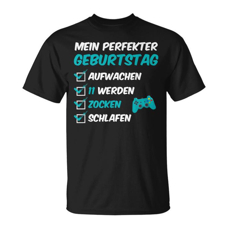11 Perfekter Geburtstag Zocken 11 Jahre Alt Gamer Jungen T-Shirt