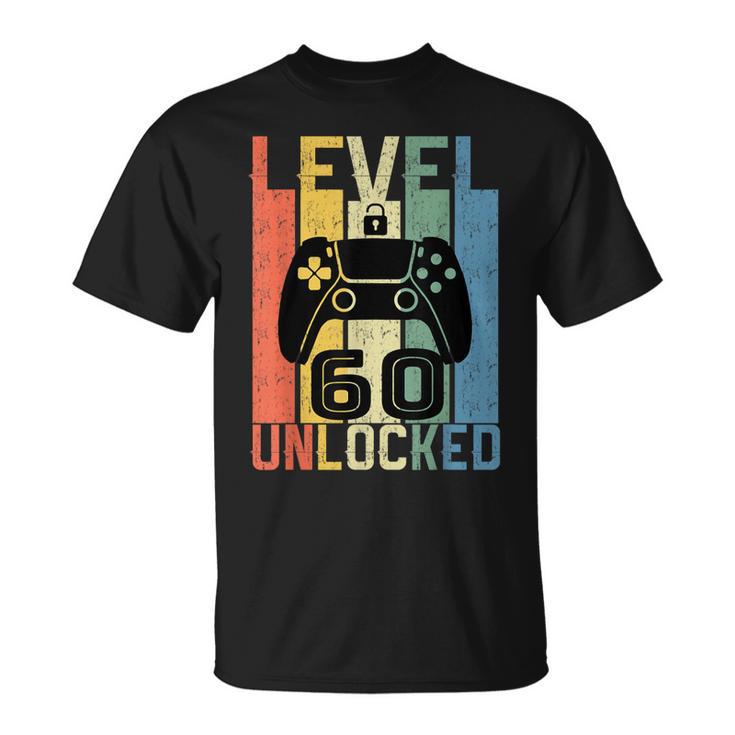 60 Ans Anniversaire Jeuidéo Level 60 Unlocked T-Shirt
