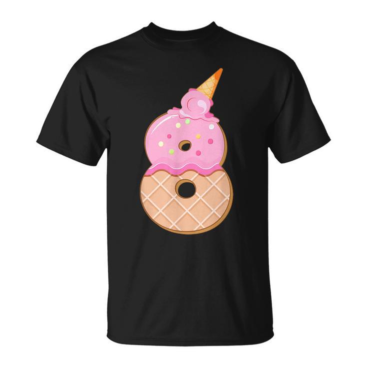 8歳の誕生日、女の子8歳、アイスクリーム、ナンバー8 Tシャツ