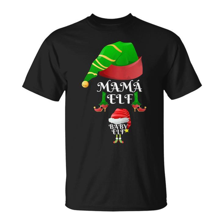 Baby & Mamá Elf Anunciar Embarazo Navidad Embarazadas Ropa Camiseta unisex
