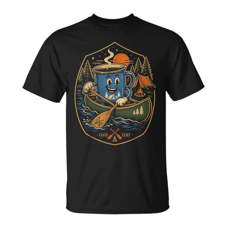 Canoe Camp Coffee Canoeing Paddle T-Shirt