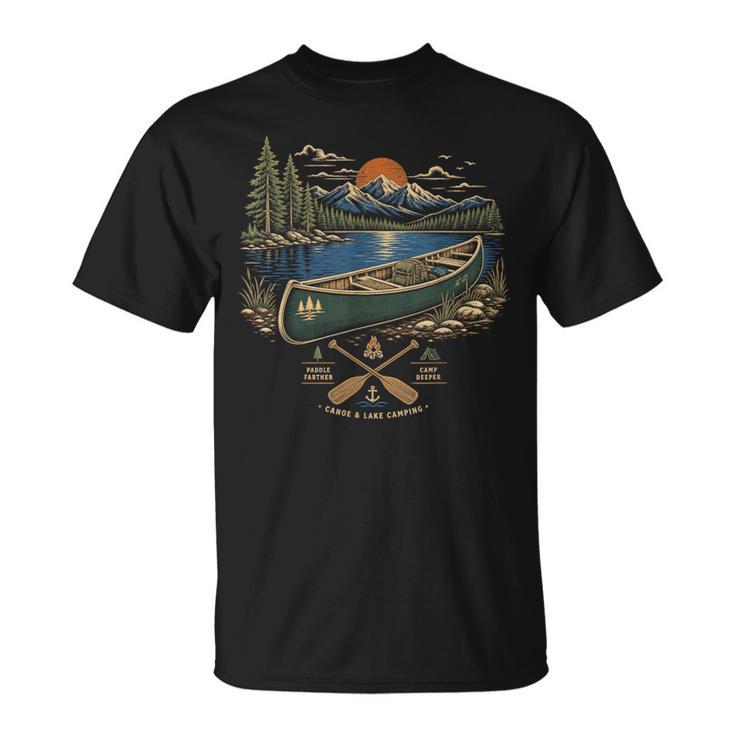 Canoe And Lake Camping Paddle Camp T-Shirt