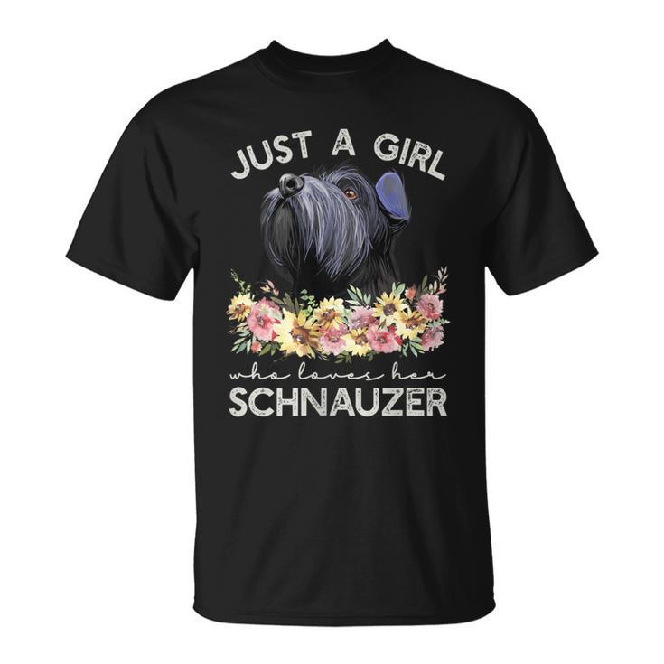 Chnauzer Regala A Una Chica Que Amauchnauzer In Mangas Camiseta unisex