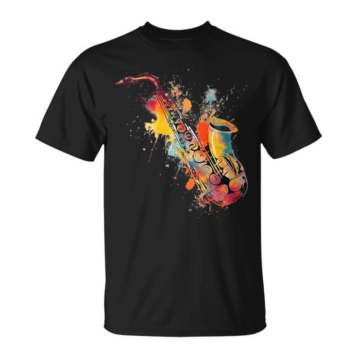 Colorido Jazzaxofón Jugador Camiseta unisex