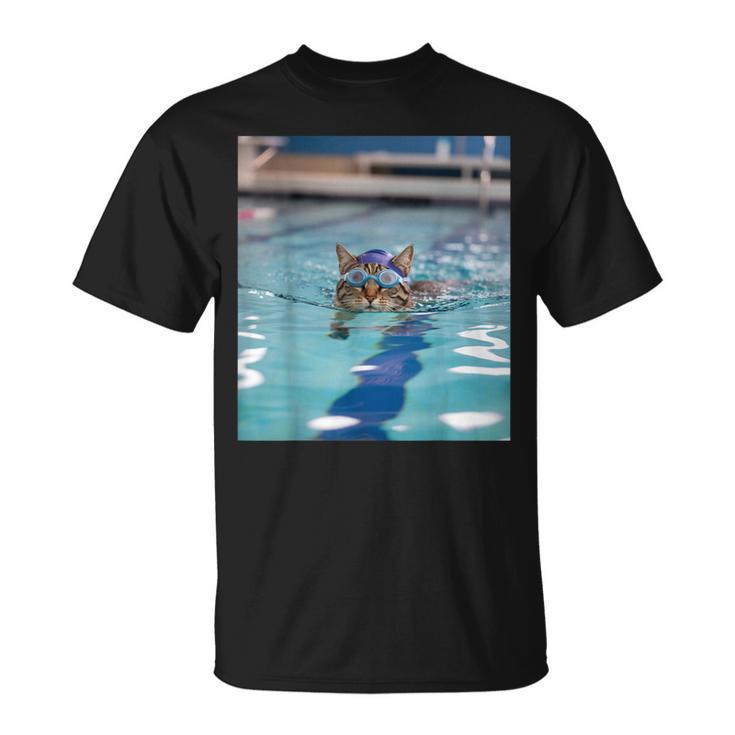 Competitive Swim Team Funny Kitty Cat Swimming T-Shirt