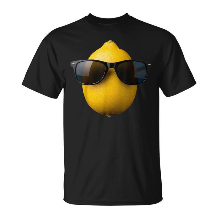 Cool Lemon Portant Des Lunettes Deoleil Drôle Fruits T-Shirt
