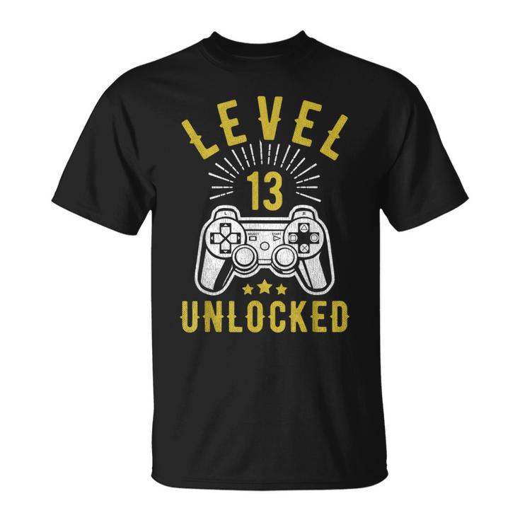 Cumpleaños 13 Años Nivel 13 Aniversario Desbloqueado 13 Boda Camiseta unisex
