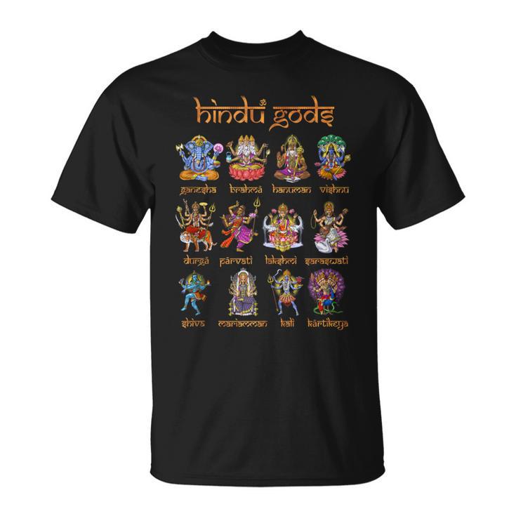 Dios Hindúhiva Ganesha Hanuman Hinduismo Diosa Kali Yoga In Mangas Camiseta unisex