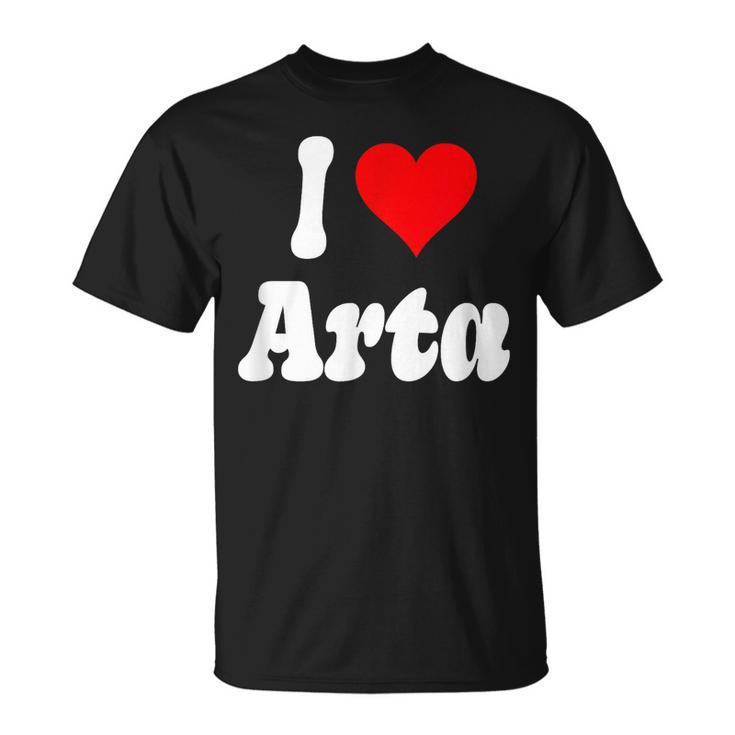 Diseño De Corazón I Love Arta Camiseta unisex